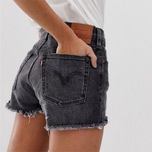 Levi’s 501 Trashed Cutoff Shorts Black 32317‑0095 W27 High Rise 100% Cotton